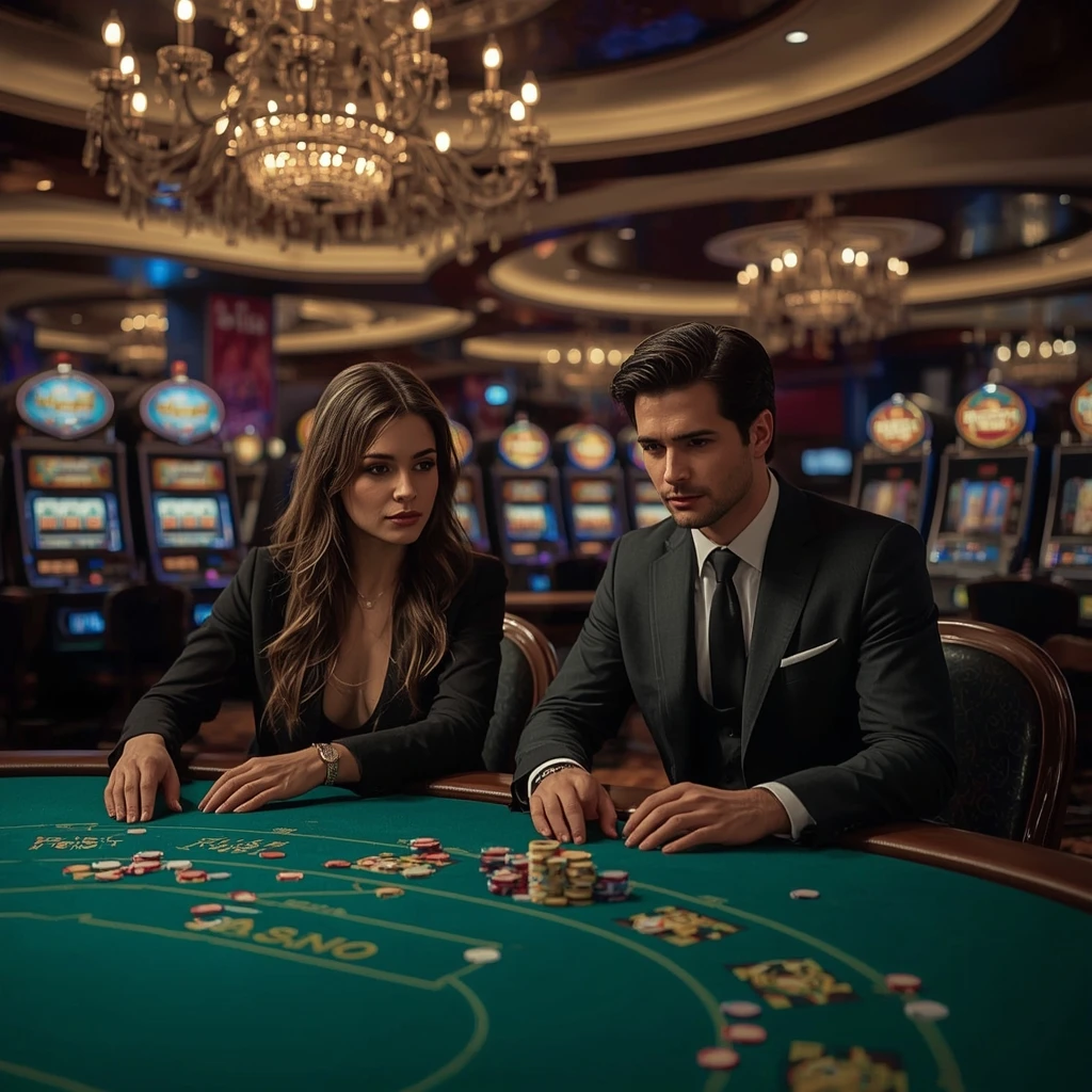 Deux joueurs de poker dans un Tropezia Palace Casino
